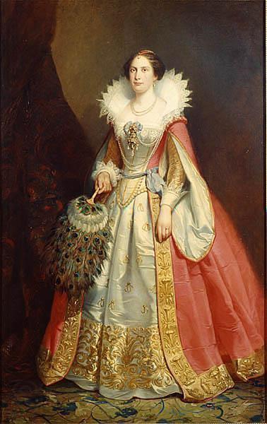 Johan Christoffer Boklund Lovisa, 1828-1871, queen, married to king Karl XV Norge oil painting art